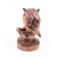 Hiboux Sur Branche Sculpté en bois de suar - 14x8