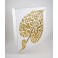 Tableau Feuille de Bouddha Blanc et Or droit - 30X30