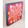 Tableau Fleur Rouge/Noir et Or / Argent - 30X30 - TB016