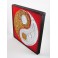 Tableau Ying Yang Rouge/Noir et Or / Argent - 30X30 - TB019