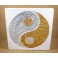 Tableau Ying Yang Blanc et Or / Argent - 30X30 - TB022