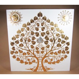 Tableau Arbre De Vie Blanc et Or / Argent - 60x60 - TB014