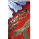 Tableau Carpe Koï Ying Yang Rouge et Or / Argent - 60x60 - TB027