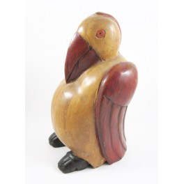 Toucan sculpté en bois de suar - 31x18