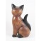 Chat assis sculpté en bois de Suar - 23x14