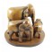 Famille d'Eléphant sur socle sculpté en bois de Suar