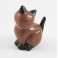 Chat assis Gauche sculpté en bois de Suar - 15x11