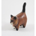 Petit chat sculpté en bois de Suar - N°57