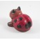Coccinelle sculpté en bois de Suar - 6x10