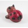 Coccinelle sculpté en bois de Suar - 6x10