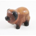 Cochon sculpté en bois de Suar - 9x6