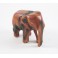 Eléphant trompe baissée sculpté en bois de Suar 9x10