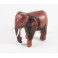 Eléphant trompe baissée sculpté en bois de Suar 13x14