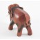 Eléphant trompe baissée sculpté en bois de Suar 13x14