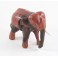 Eléphant trompe baissée sculpté en bois de Suar 13x14