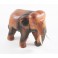 Eléphant trompe courbée sculpté en bois de Suar 18x20