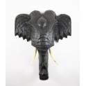 Tête d'éléphant d'Afrique sculpté en bois de Suar 30X31