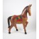 Cheval au Pas sculpté en bois de Suar - 39x28 (Gauche)