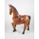 Cheval au Pas sculpté en bois de Suar - 39x28 (Gauche)