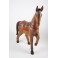 Cheval au Pas sculpté en bois de Suar - 39x28 (Gauche)