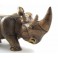 Rhinocéros sculpté en bois de Suar - 53x25