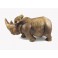 Rhinocéros sculpté en bois de Suar - 53x25