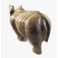 Rhinocéros sculpté en bois de Suar - 53x25