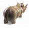 Rhinocéros sculpté en bois de Suar - 53x25