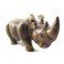 Rhinocéros sculpté en bois de Suar - 53x25