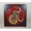 Tableau Kâao Noir/Rouge et Or - 60x60 - TB037