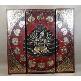 Triptyque Ganesh Rouge/Noir et Or - 60x60 - TB040