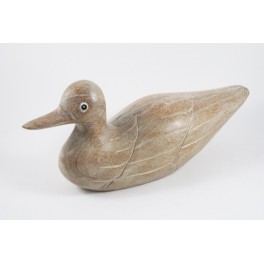 Canard sculpté en bois de Suar - 33x14