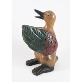 Canard sculpté en bois de Suar - 23x16